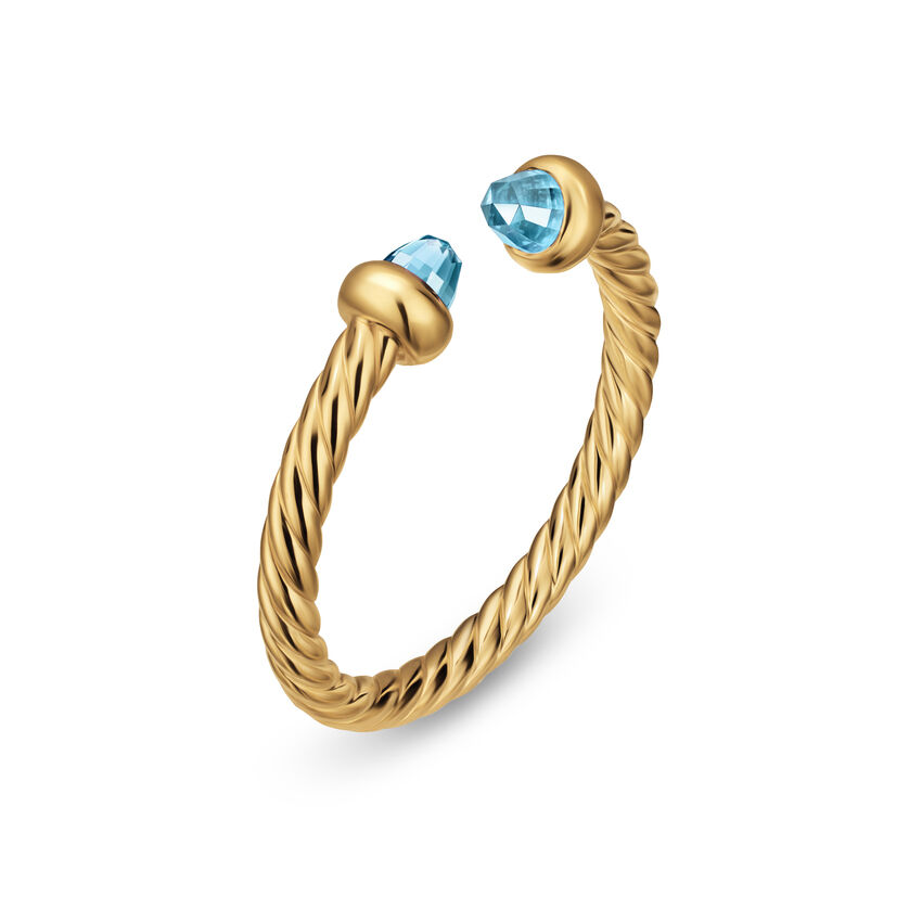 David Yurman Micro Cablespira® Flex Open Ring in 18K Yellow Gold