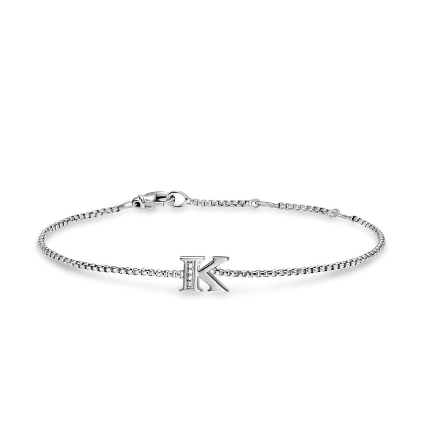 David Yurman Petite Initial Chain Bracelet in Sterling Silver with
