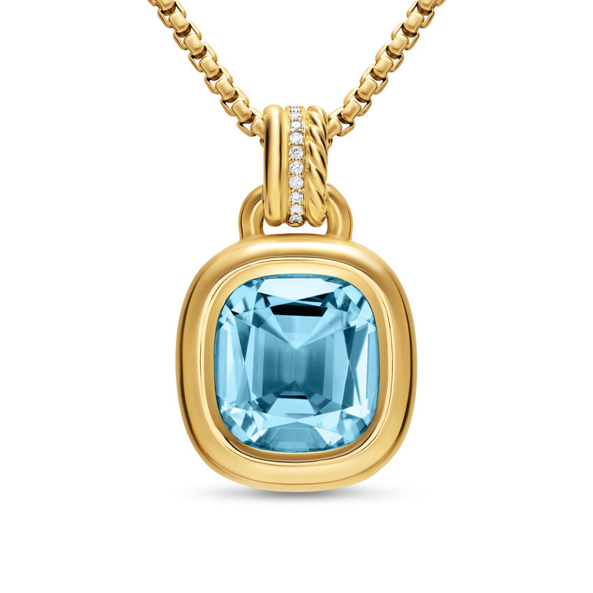 David Yurman DY Mercer® Color Amulet in 18K Yellow Gold with Sky