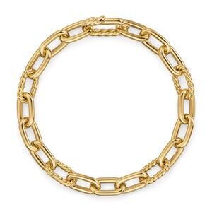 David Yurman DY Madison® Chain Bracelet in Grey Titanium with 18K